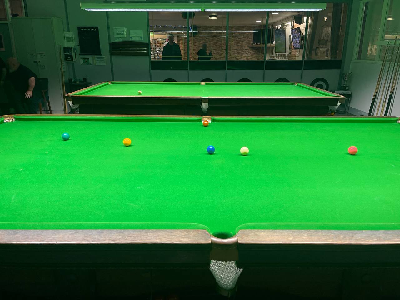 Snooker room at Alford Hall with full-size snooker table